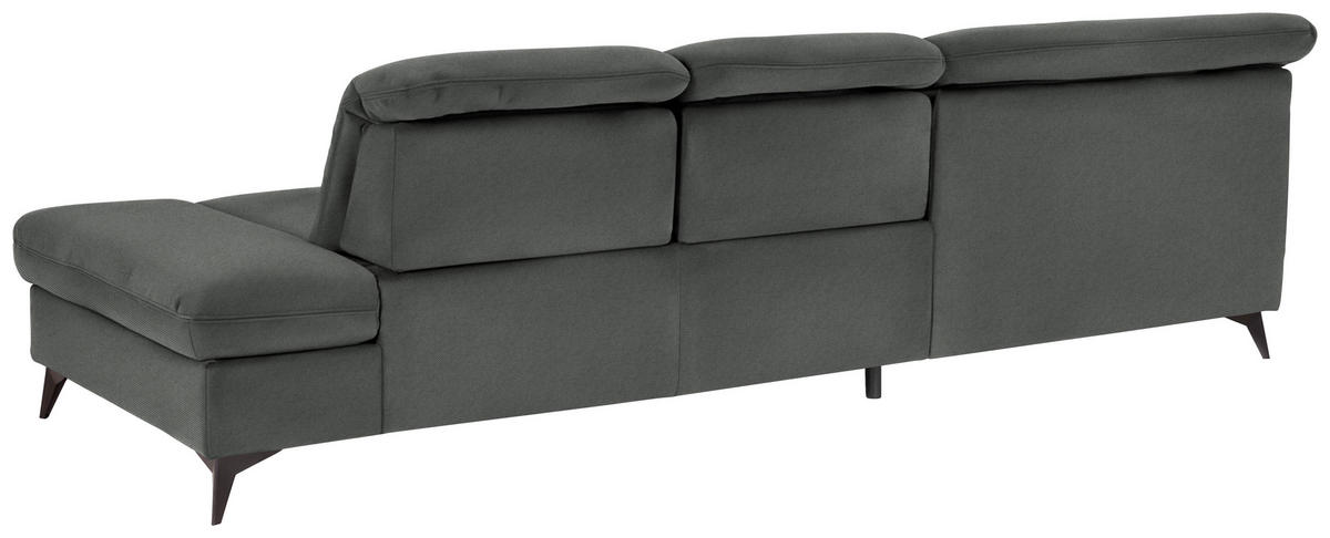 ECKSOFA  in Chenille Grau  198/288 cm  - Schwarz/Grau, Design, Textil/Metall (198/288cm) - Beldomo Style