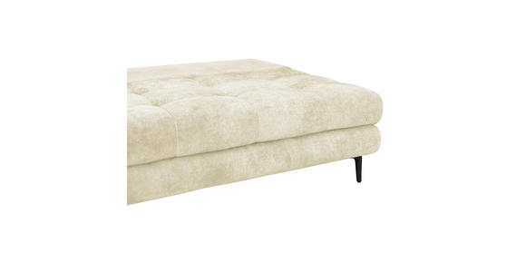 SCHLAFSOFA Chenille Creme Rückenkissen, Armlehnenkissen, Bettkasten, Schlaffunktion, Rücken echt  - Creme/Schwarz, KONVENTIONELL, Textil/Metall (203/94/96cm) - Carryhome