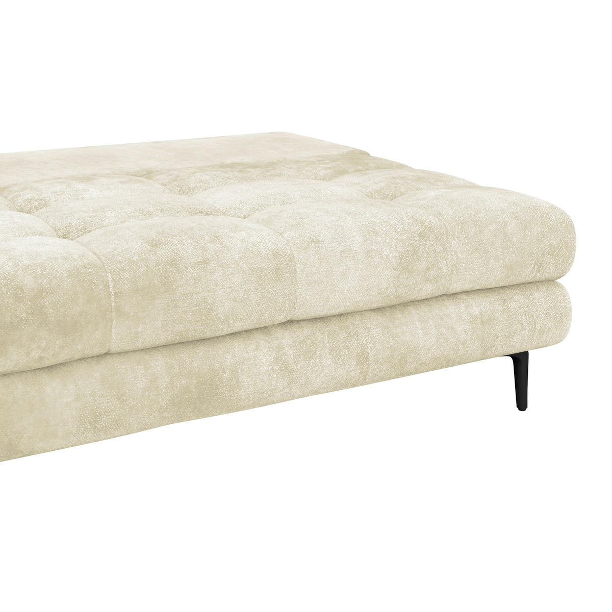 SCHLAFSOFA Chenille Creme  - Creme/Schwarz, Konventionell, Textil/Metall (203/94/96cm) - MID.YOU
