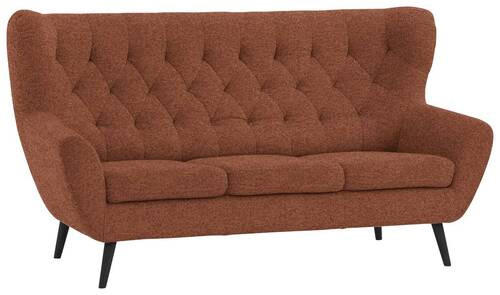 3-SITZER-SOFA in Webstoff Rostfarben  - Rostfarben/Schwarz, Design, Holz/Textil (187/101/95cm) - Stylife