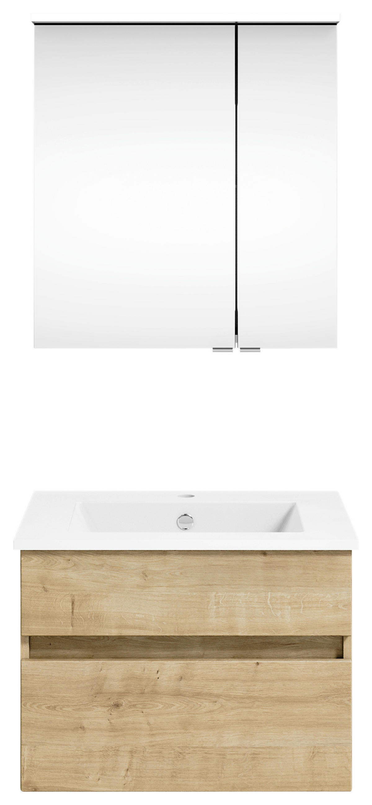 BADEZIMMER 62 cm  - Weiss/Eichefarben, Konventionell, Holzwerkstoff (62cm) - Puris