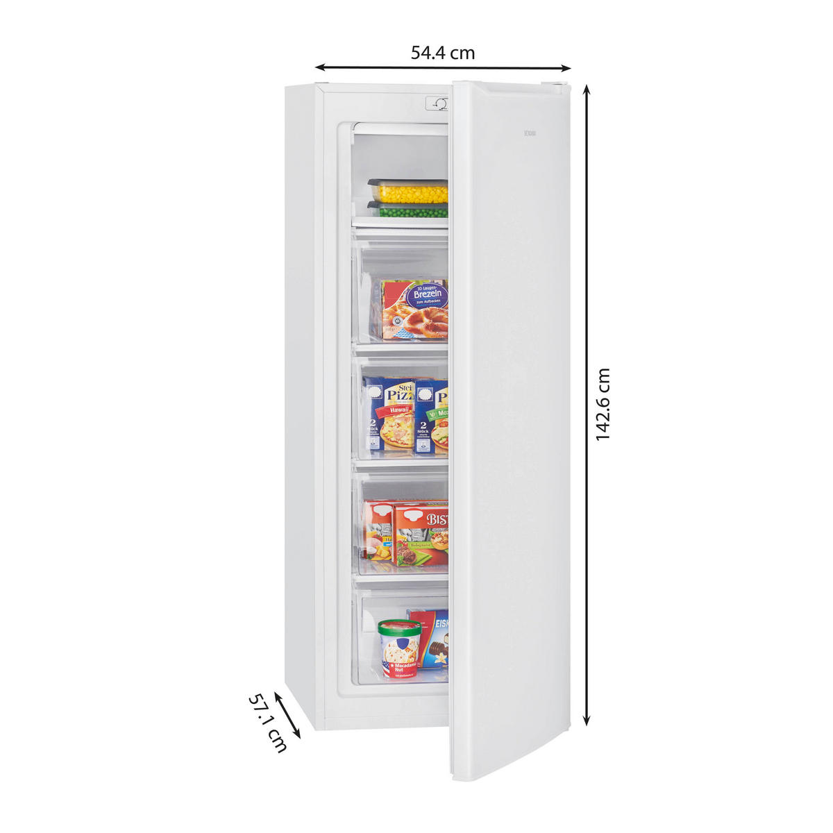 GEFRIERSCHRANK GS 7340 WEIß  - Weiß, Basics (54,4/142,6/57,1cm) - Bomann