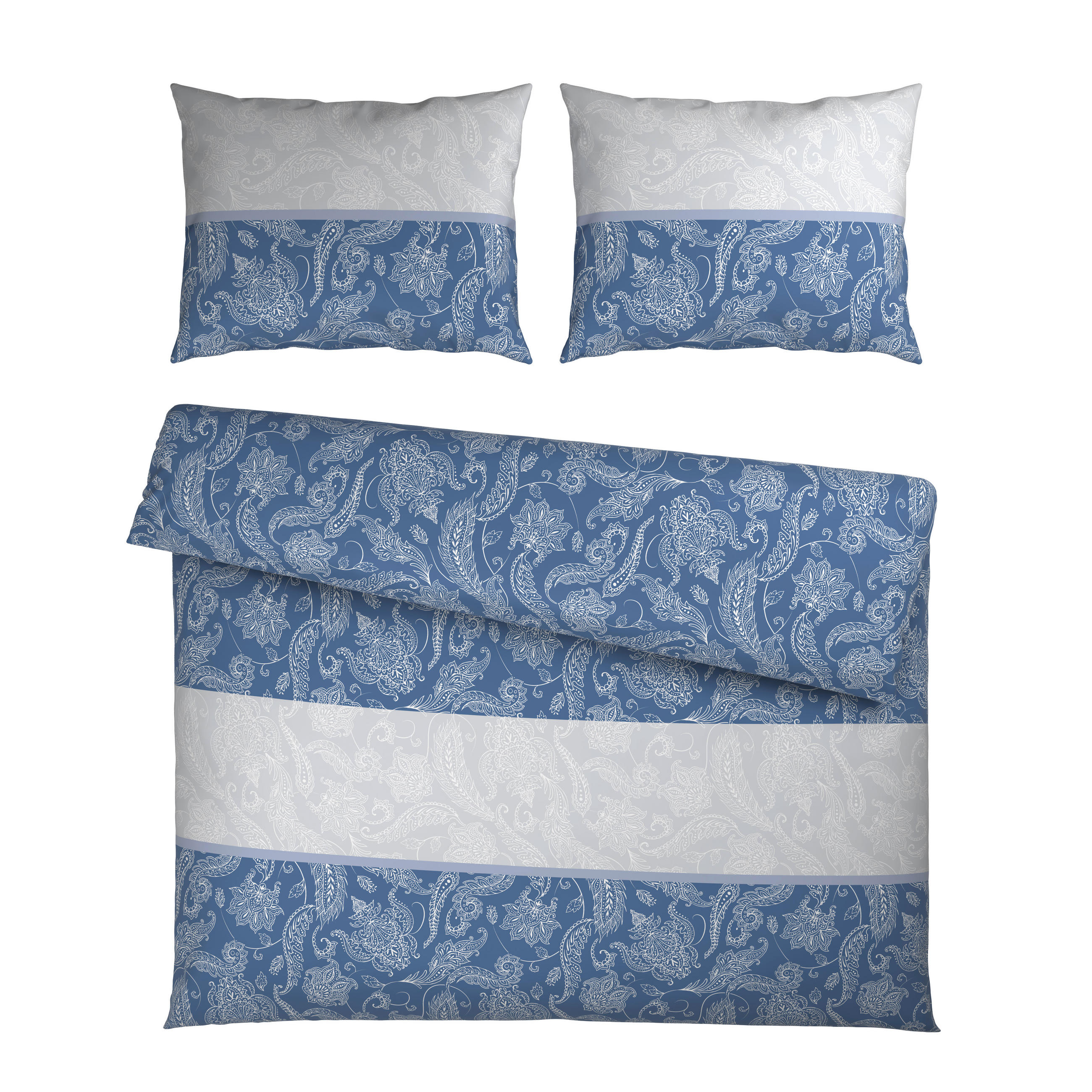BETTWÄSCHE Satin 200/200 cm  - Blau, Textil (200/200cm) - Novel