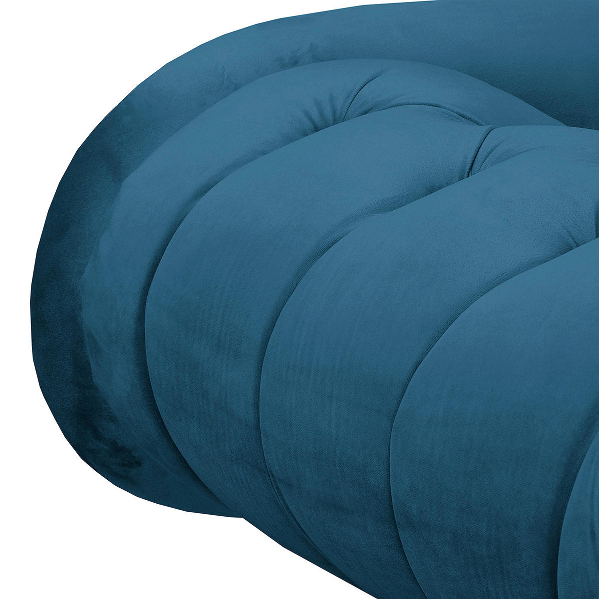 RÉCAMIERE Samt Dunkelblau  - Braun/Dunkelblau, Design, Holz/Textil (185/93/75cm) - Livetastic