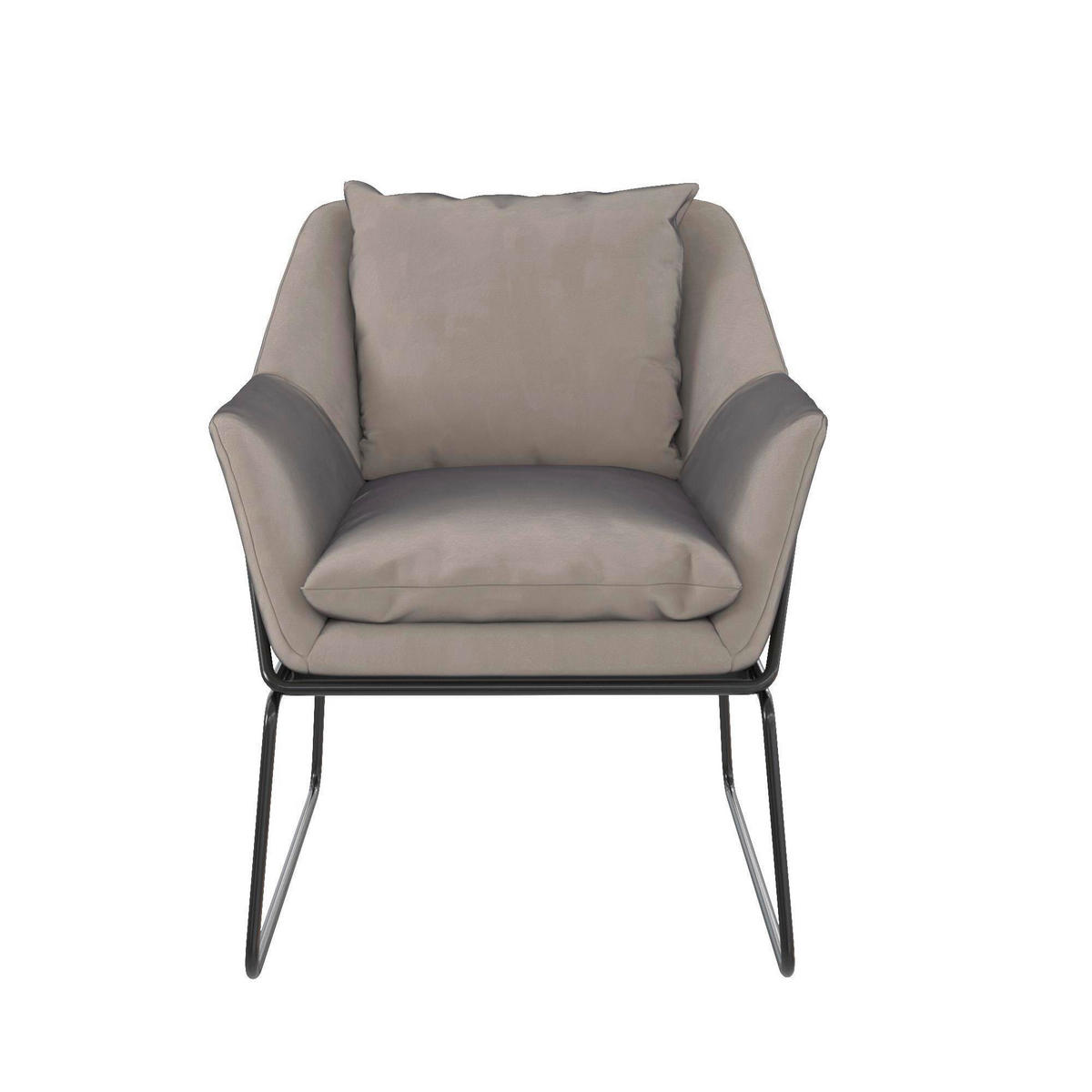 STUHL  in Stahl Velours  - Schwarz/Grau, Design, Textil/Metall (71/81/66cm) - MID.YOU