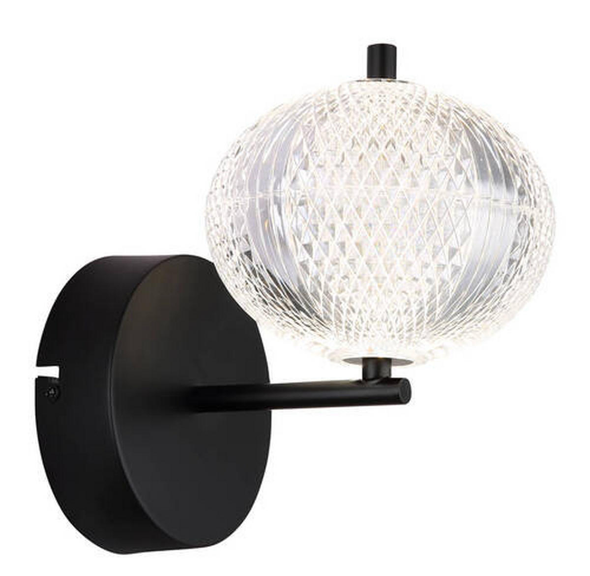 STENSKA LED-SVETILKA   //3000-6500 K/230 V/ - črna/prozorno, Konvencionalno, kovina/umetna masa (15/20,5/21,5cm) - Globo