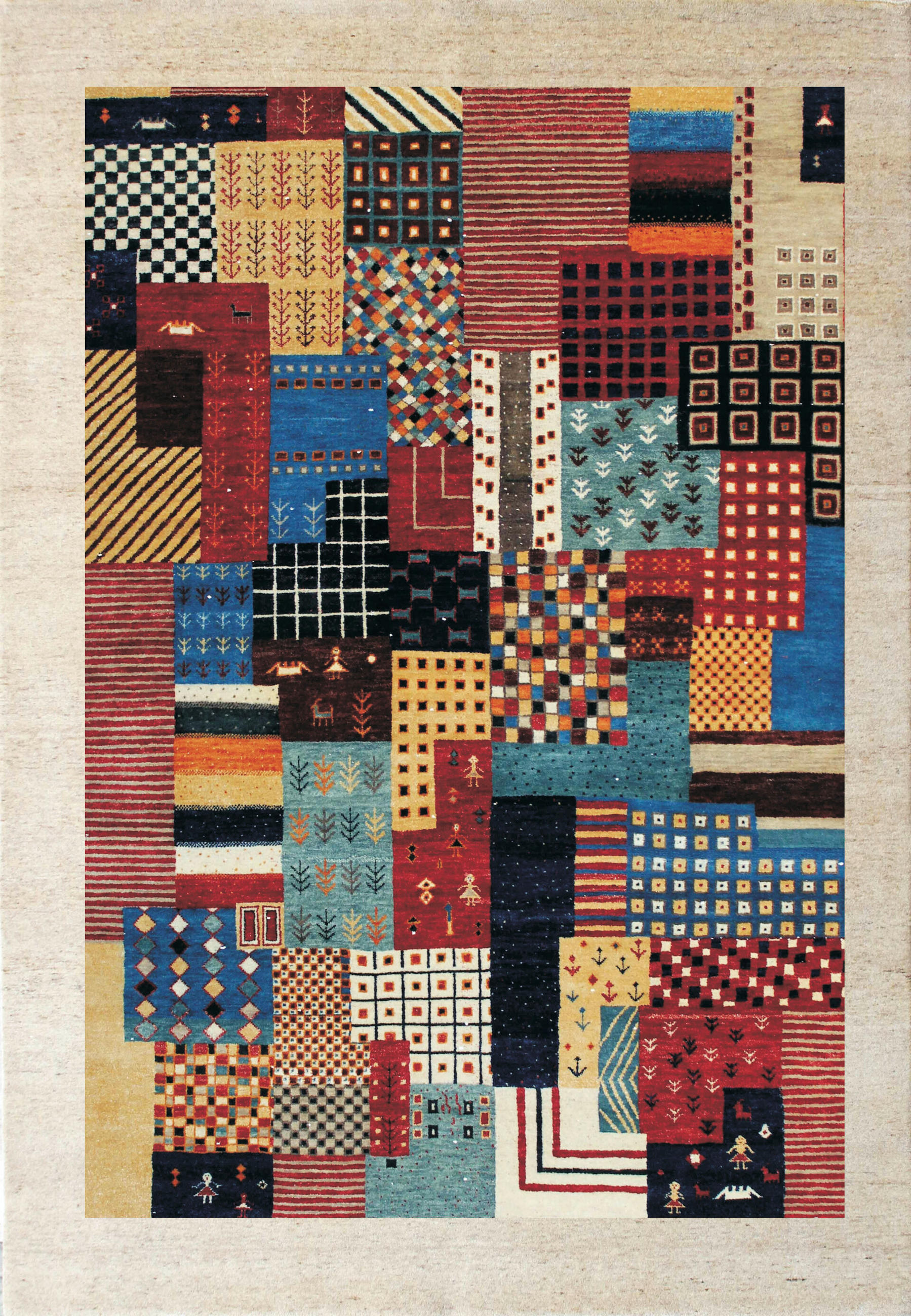 ORIJENTALNI TEPIH  višebojna, bež     - višebojna/bež, Osnovno, tekstil (70/140cm)