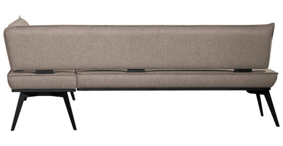ECKBANK 235/165 cm Webstoff Schwarz, Taupe Buche massiv - Taupe/Schwarz, Basics, Holz/Textil (235/165cm) - Carryhome
