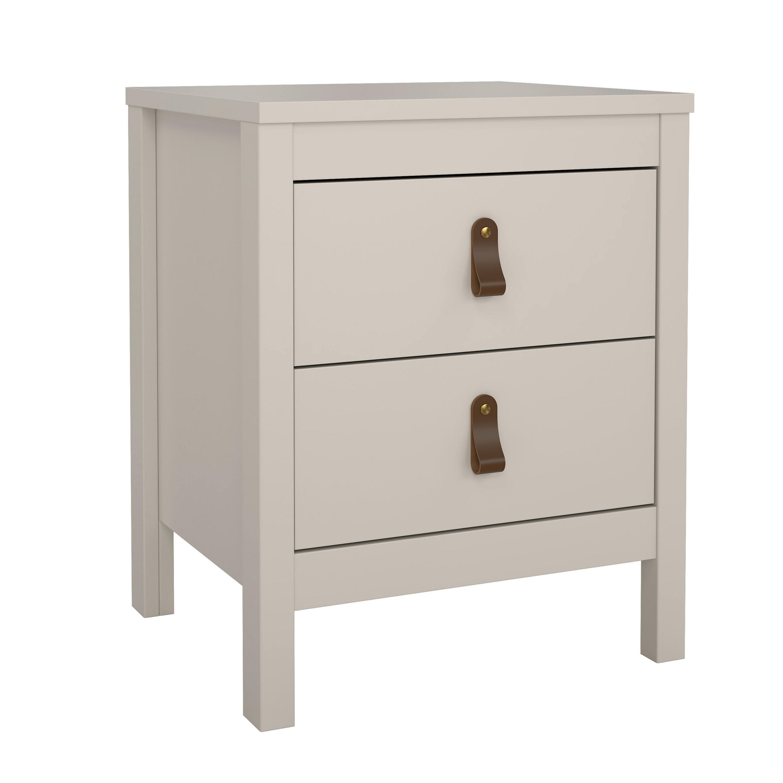 NACHTKÄSTCHEN 43,8/54,1/38,4 cm  in Douglasie, Fichte, Kiefer, Lärche, Tanne Kaschmir  - Kaschmir/Silberfarben, Basics, Leder/Holz (43,8/54,1/38,4cm) - MID.YOU