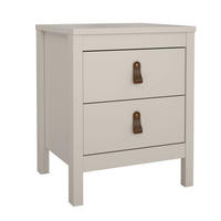 NACHTKÄSTCHEN 43,8/54,1/38,4 cm  in Douglasie, Fichte, Kiefer, Lärche, Tanne Kaschmir  - Kaschmir/Silberfarben, Basics, Leder/Holz (43,8/54,1/38,4cm) - MID.YOU