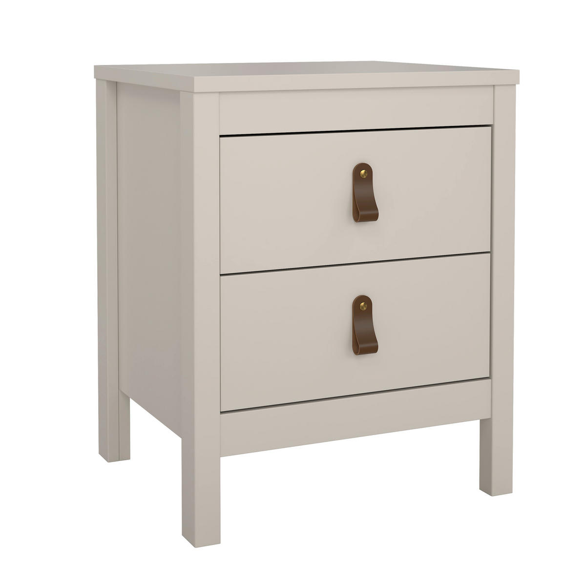 NACHTKÄSTCHEN 43,8/54,1/38,4 cm  in Douglasie, Fichte, Kiefer, Lärche, Tanne Kaschmir  - Kaschmir/Silberfarben, Basics, Leder/Holz (43,8/54,1/38,4cm) - MID.YOU