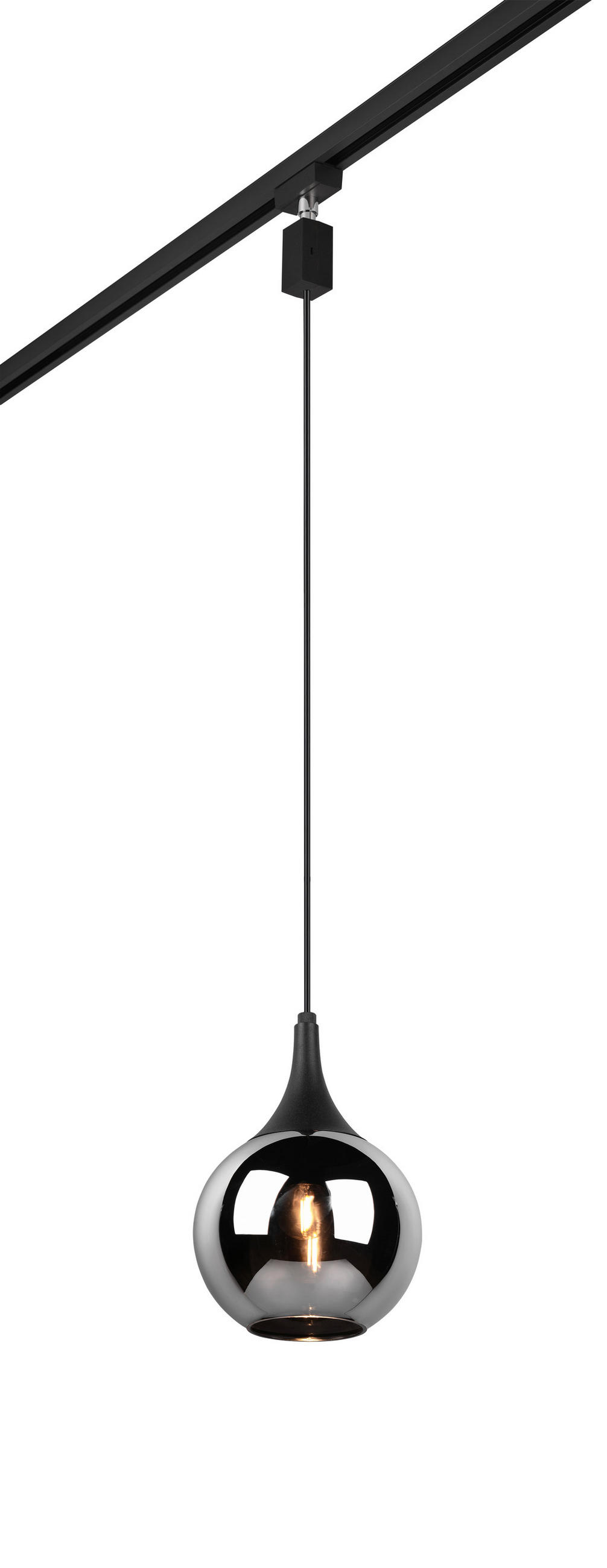 SCHIENENSYSTEM-HÄNGELEUCHTE Duoline Lumina 18/180 cm   - Chromfarben/Schwarz, KONVENTIONELL, Glas (18/180cm) - Trio Leuchten