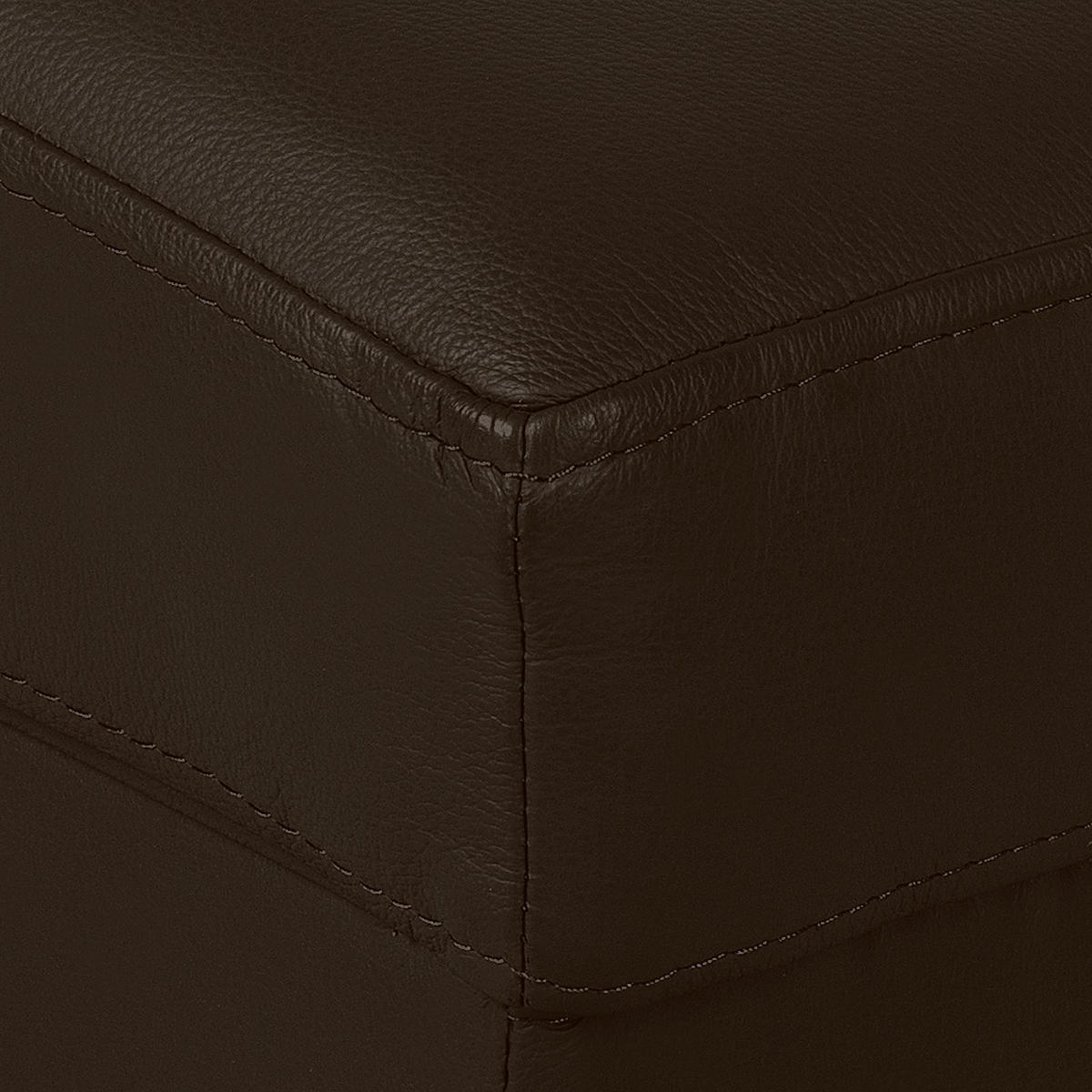 HOCKER in Leder Dunkelbraun  - Chromfarben/Dunkelbraun, Design, Leder/Metall (91/44/57cm) - Livetastic