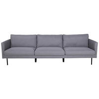 3-SITZER-SOFA Textilgeflecht Grau, Schwarz  - Schwarz/Grau, Design, Textil/Metall (260/78/80cm) - Livetastic