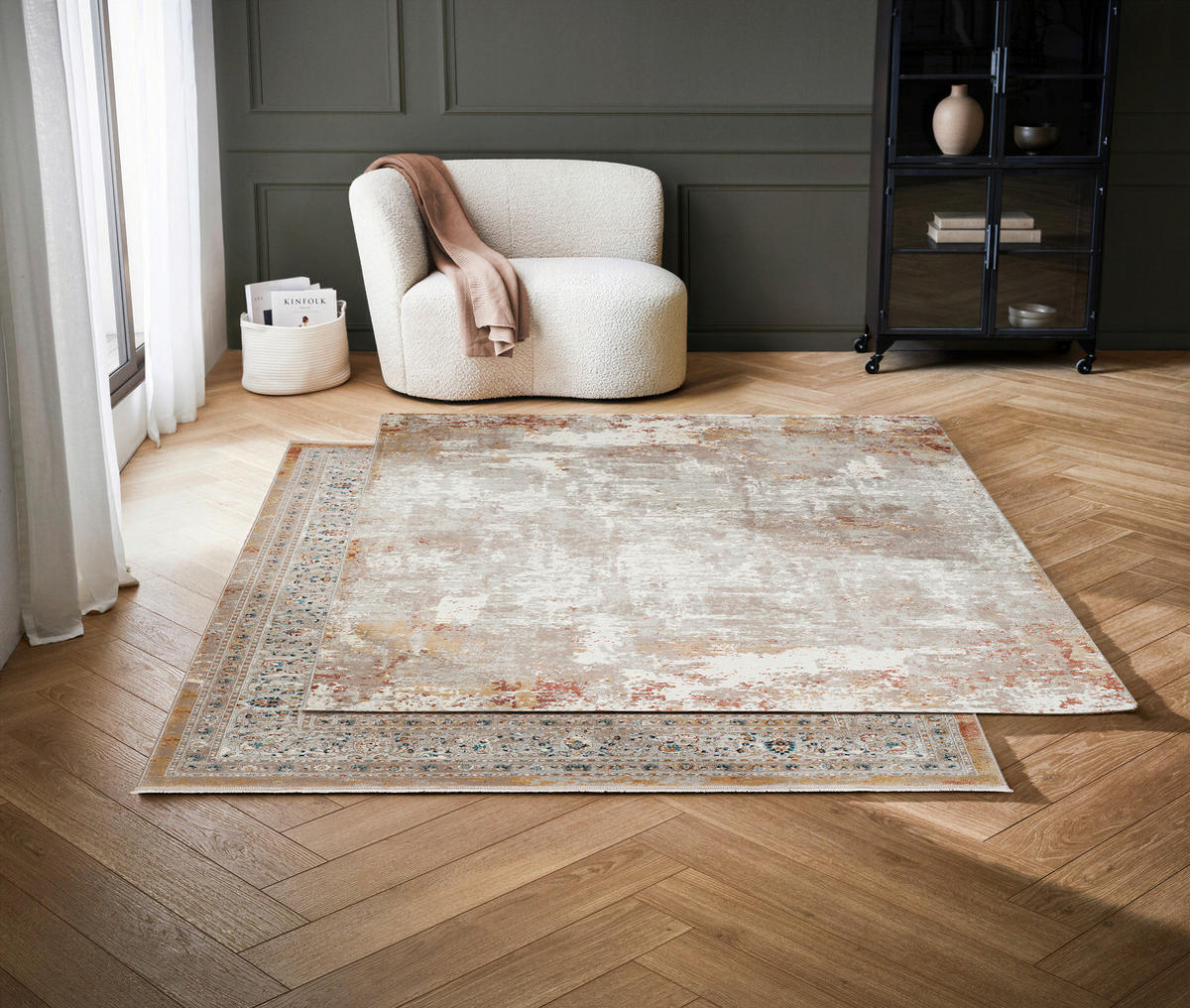 FLACHWEBETEPPICH Wohnzimmer 160/230 cm Braun, Weiß rechteckig  - Braun/Weiß, Trend, Textil (160/230cm) - Novel
