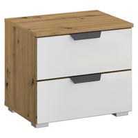 NACHTSCHRANK 40/42/42 cm  - Alufarben/Eiche Artisan, MODERN, Glas/Holzwerkstoff (40/42/42cm) - Rauch Möbel