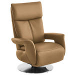 RELAXSESSEL in Leder Honig  - Edelstahlfarben/Honig, Design, Leder/Metall (78/112/85cm) - Cantus