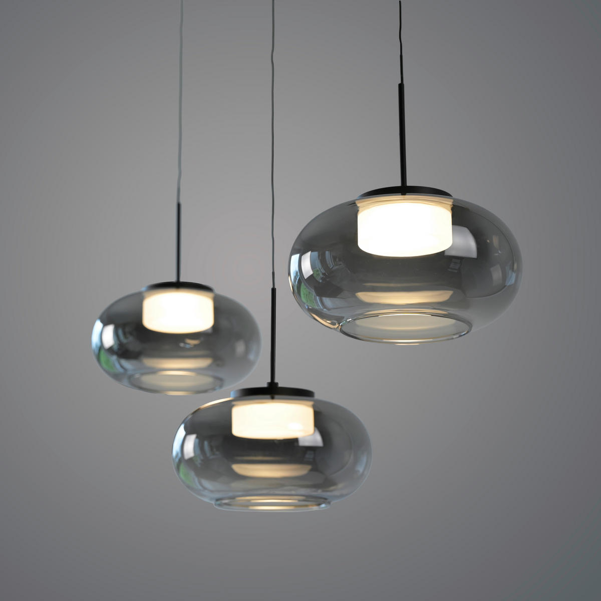 LED-PENDELLEUCHTE SW SIA 75/20/120 cm   - Schwarz, Design, Kunststoff/Metall (75/20/120cm) - Schöner Wohnen