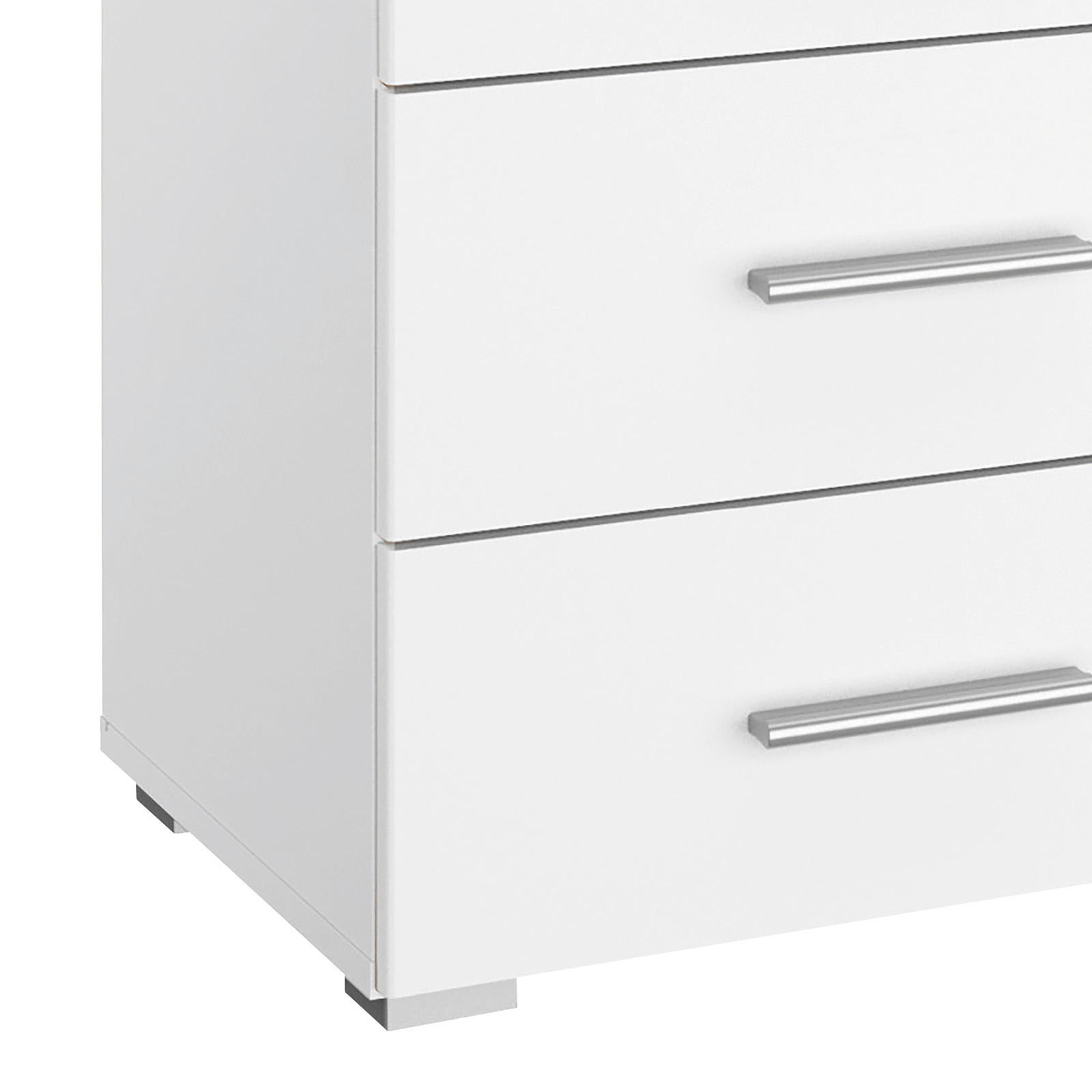NACHTSCHRANK 47/52/42 cm - Alufarben/Weiß, KONVENTIONELL, Holzwerkstoff/Kunststoff (47/52/42cm) - Rauch Möbel