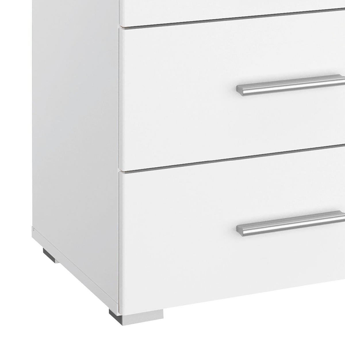 NACHTKÄSTCHEN 47/52/42 cm  in Weiss  - Weiss/Alufarben, Konventionell, Holzwerkstoff/Kunststoff (47/52/42cm) - Rauch Möbel