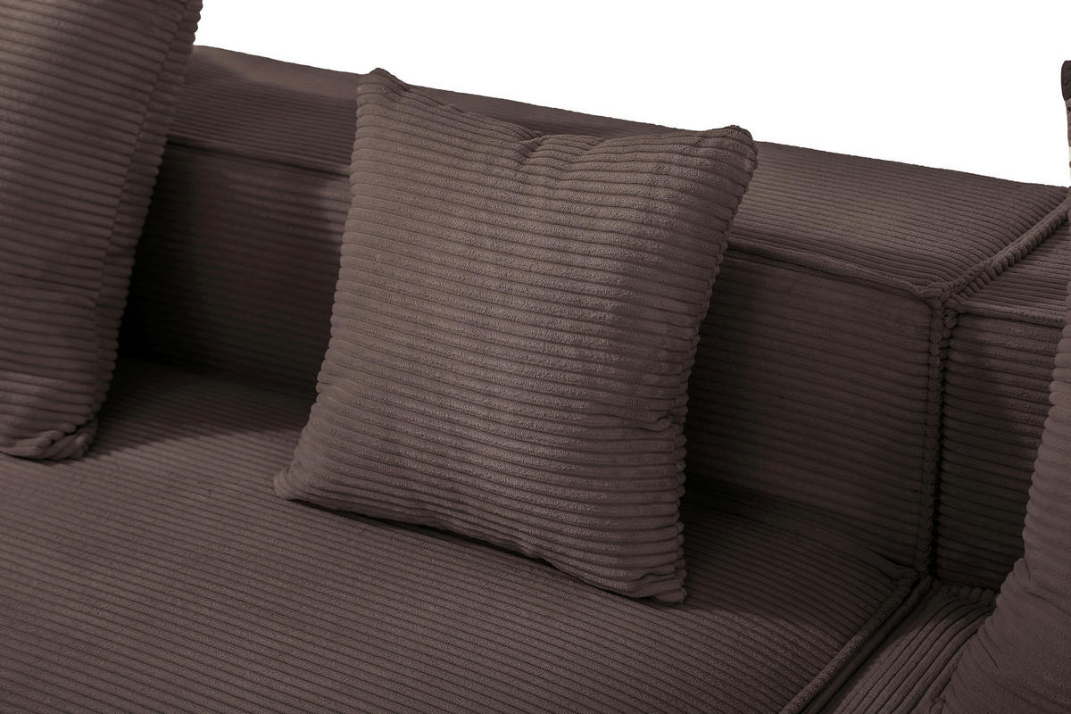 ECKSOFA in Cord Braun   - Braun, Design, Textil (270/60/100cm) - P & B