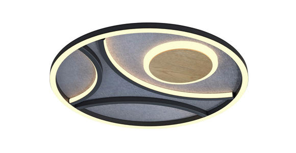 LED-DECKENLEUCHTE 39/5 cm   - Schwarz, Natur, Metall (39/5cm) - Novel