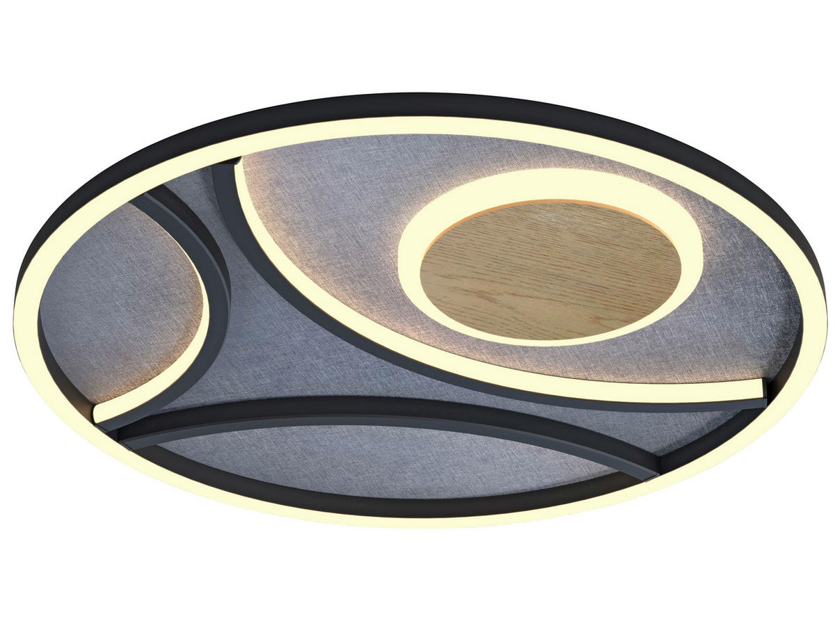 LED-DECKENLEUCHTE 39/5 cm   - Schwarz, Natur, Metall (39/5cm) - Novel