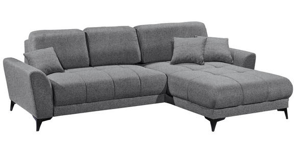 ECKSOFA in Webstoff Dunkelgrau - Dunkelgrau/Schwarz, KONVENTIONELL, Kunststoff/Textil (281/189cm) - Carryhome