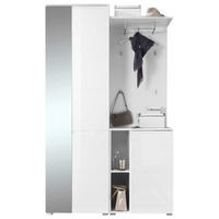 PREDSIEŇOVÝ NÁBYTOK, 120/198/40 cm - biela, Basics, kompozitné drevo/sklo (120/198/40cm) - Xora