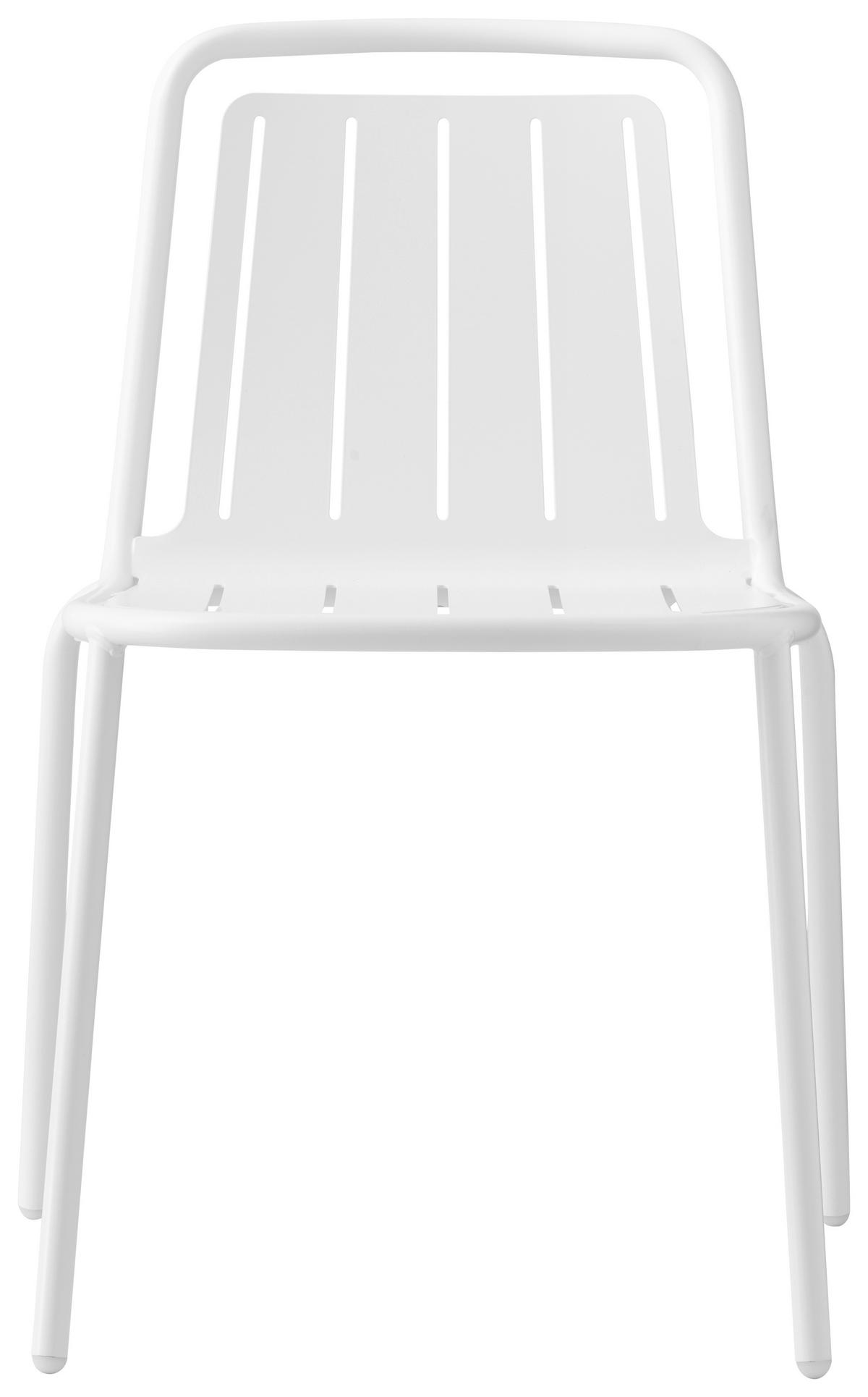 GARTENSTUHL-SET Edelstahl Weiß  - Weiß, Basics, Metall (54/79/57cm) - Connubia 