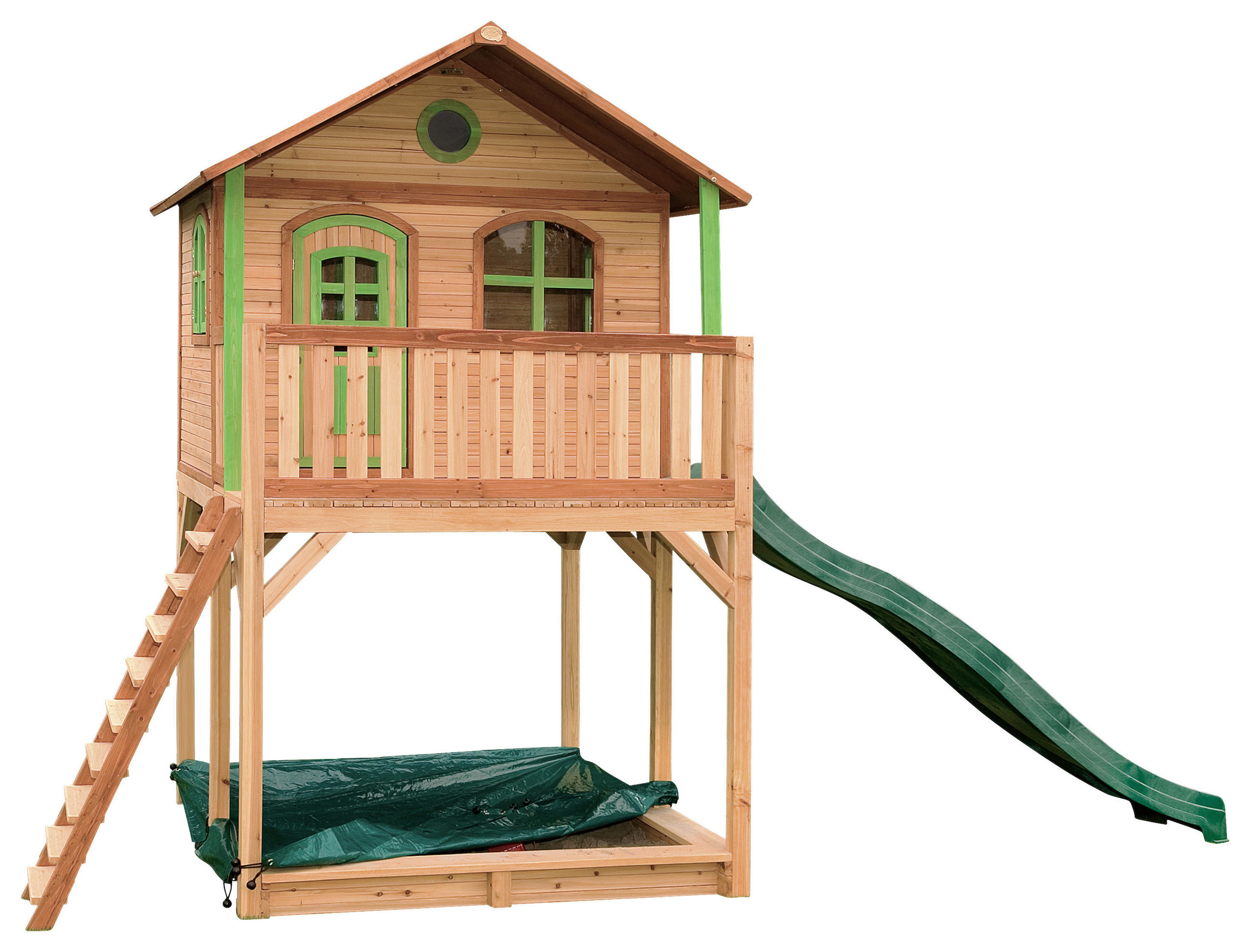 SPIELTURM 480/324/212 cm  - Braun/Grün, KONVENTIONELL, Holz (480/324/212cm) - Ambia Garden