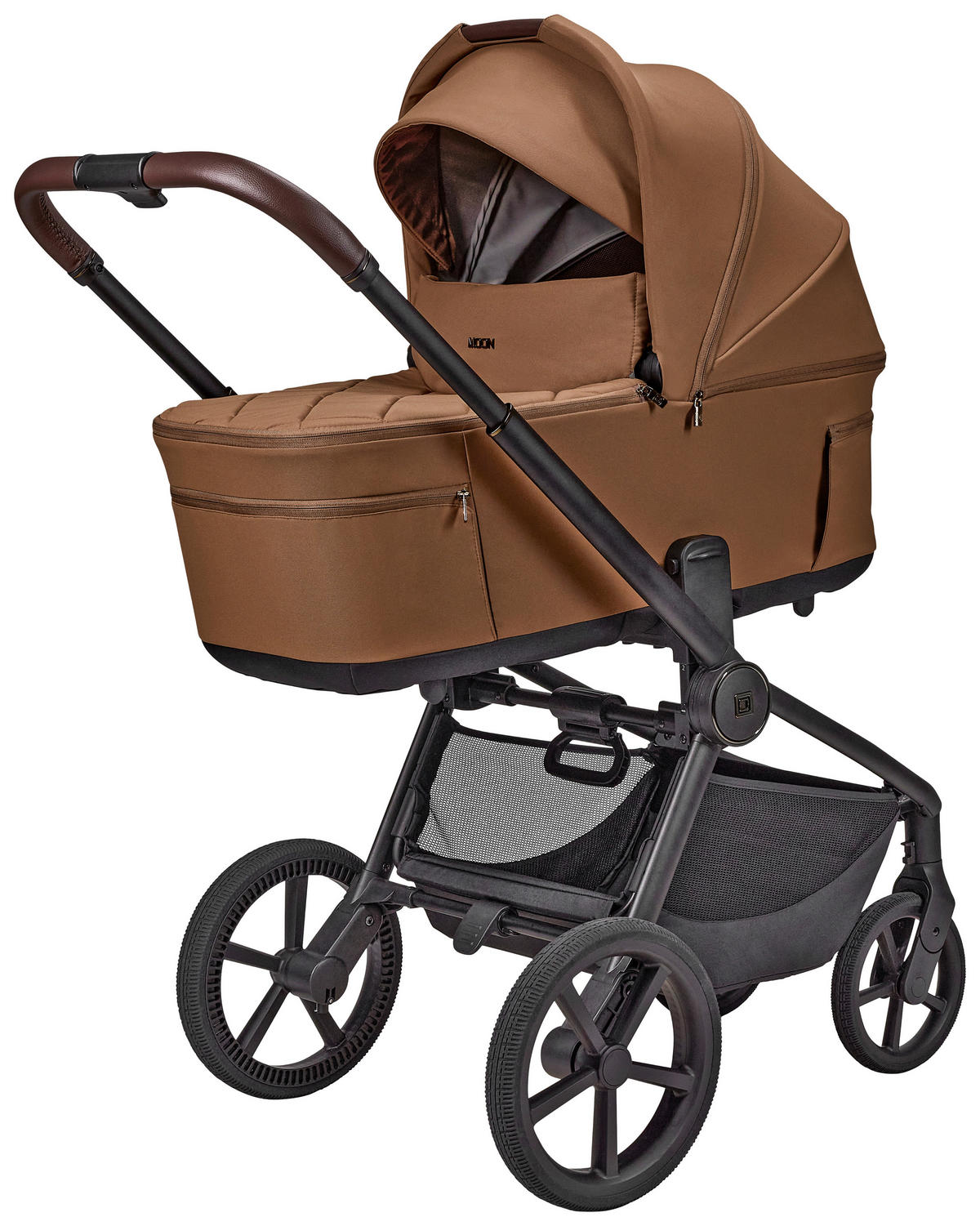 KINDERWAGENSET RESEA FOLD SET  - Cognac/Schwarz, Basics, Textil/Metall (116/57/94cm) - Moon