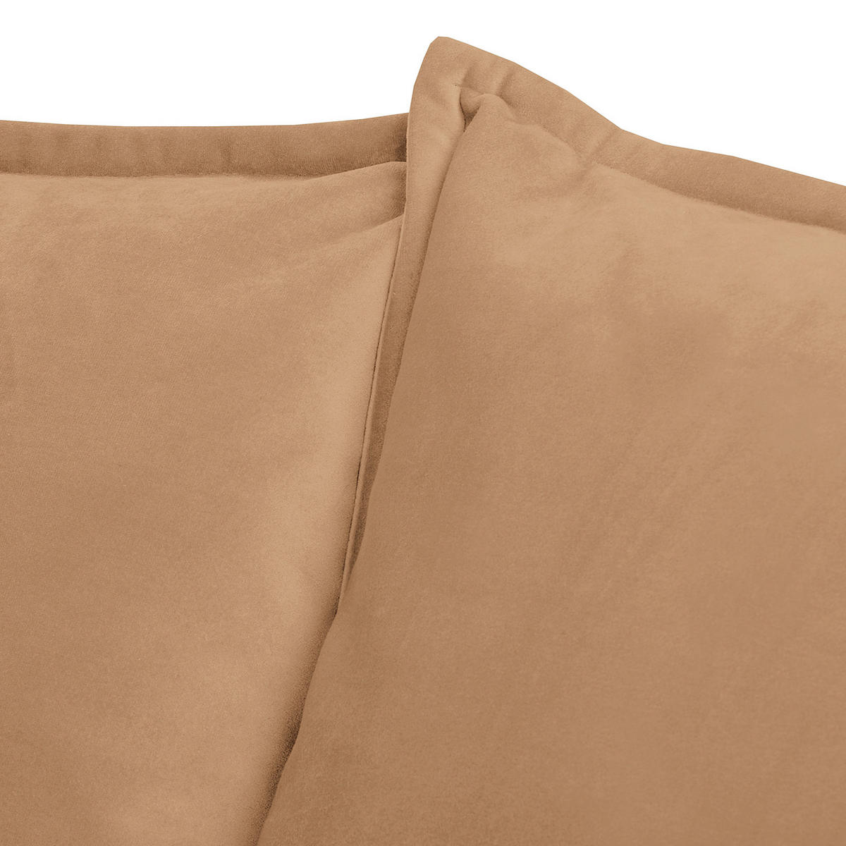 3-SITZER-SOFA JULI Samt Hellbraun  - Hellbraun/Schwarz, Design, Holz/Textil (203/86/100cm) - P & B