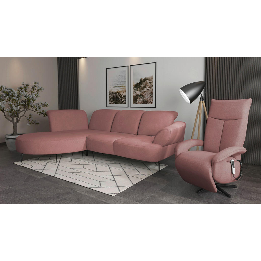 Thumbnail - Sit & More Ecksofa Dance E, Altrosa, Textil, 5-Sitzer, Ottomane links, L-Form, 313x208 cm, Goldenes M, Oeko-Tex® Standar...