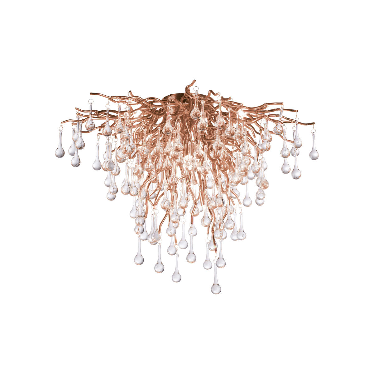 PLAFONIERĂ - alămiu, Konventionell, sticlă/metal (50/50cm)