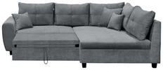 ECKSOFA Anthrazit Mikrovelours  - Anthrazit/Schwarz, Basics, Kunststoff/Textil (248/176cm) - MID.YOU