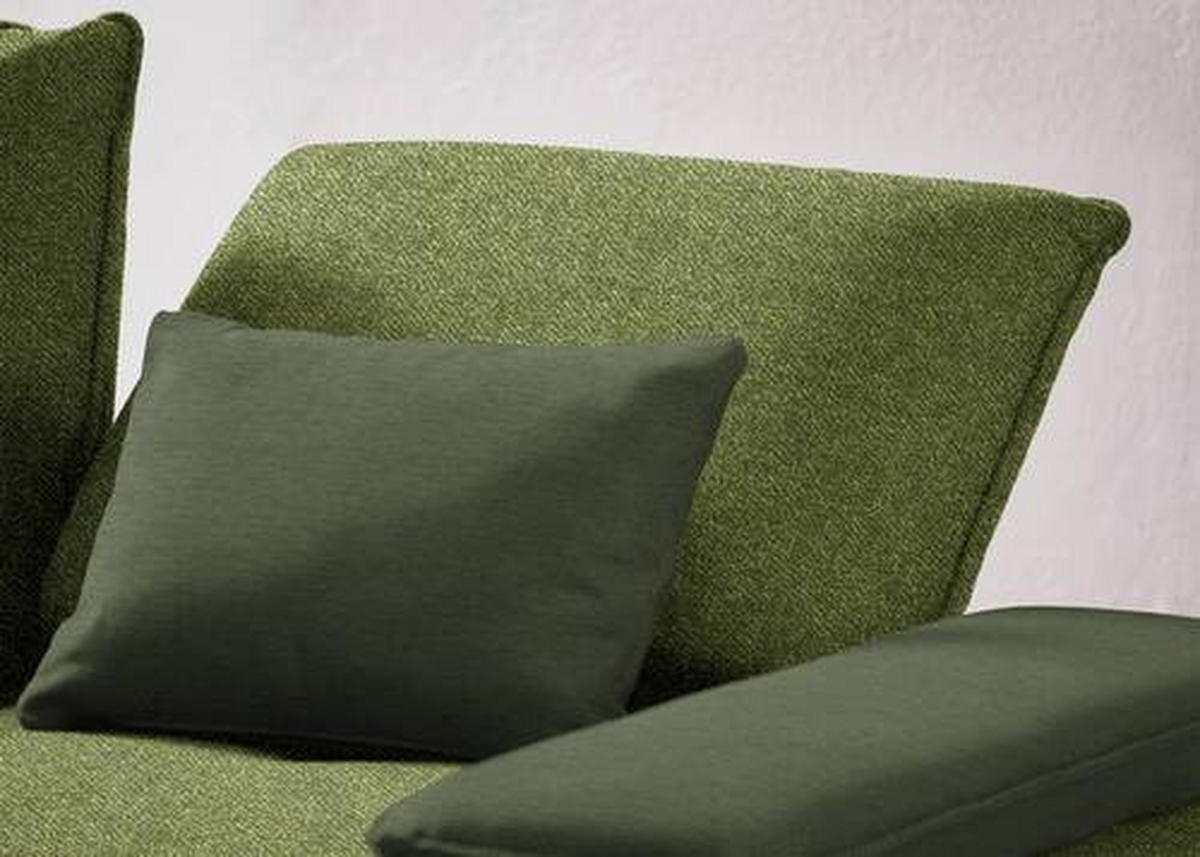 ECKSOFA in Flachgewebe Grün  - Schwarz/Grün, Design, Textil/Metall (310/250cm) - Moderano