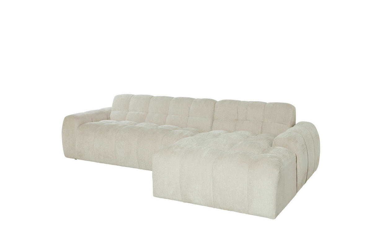 ECKSOFA RELAX BUBBLE CORNER L-R EU Beige Bouclé  - Beige/Schwarz, MODERN, Holz/Kunststoff (305/159cm) - Livetastic