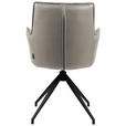ARMLEHNSTUHL  in Eisen Echtleder pigmentiert  - Taupe/Schwarz, Design, Leder/Metall (60/89,5/63cm) - Novel