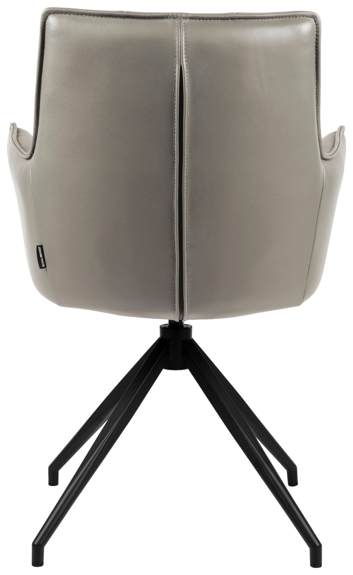 ARMLEHNSTUHL  in Eisen Echtleder pigmentiert  - Taupe/Schwarz, Design, Leder/Metall (60/89,5/63cm) - Novel