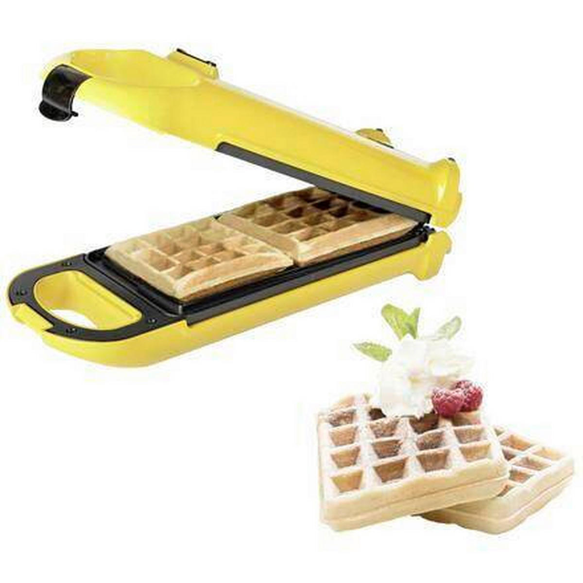 PEKAČ ZA VAFLJE - rumena, Basics, kovina/umetna masa (15.8/13.2/34cm)