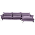 ECKSOFA in Webstoff Violett  - Violett/Schwarz, Design, Textil/Metall (338/165cm) - Hom`in