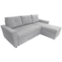 ECKSOFA in Cord Hellgrau  231/155 cm  - Hellgrau/Schwarz, Design, Kunststoff/Textil (231/155cm) - MID.YOU