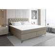 BOXSPRINGBETT 180/200 cm  in Graubraun  - Graubraun/Schwarz, KONVENTIONELL, Textil/Metall (180/200cm) - Carryhome