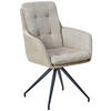 ARMLEHNSTUHL  in Eisen Webstoff, Cord, Samt  - Beige/Schwarz, LIFESTYLE, Textil/Metall (60/94/64cm) - MID.YOU