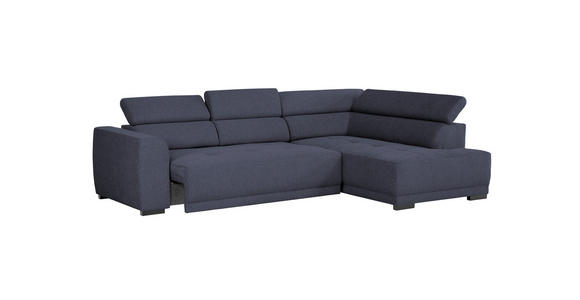 ECKSOFA Blau Struktur - Blau/Schwarz, Design, Kunststoff/Textil (284/205cm) - Xora