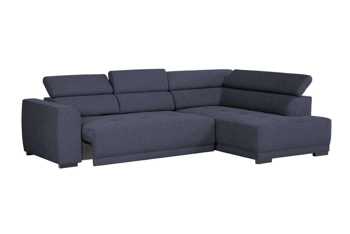 ECKSOFA in Struktur Blau  - Blau/Schwarz, Design, Kunststoff/Textil (284/205cm) - MID.YOU