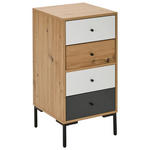 KOMMODE  in 40/80/40 cm  - Eichefarben/Schwarz, Design, Holzwerkstoff/Metall (40/80/40cm) - Carryhome