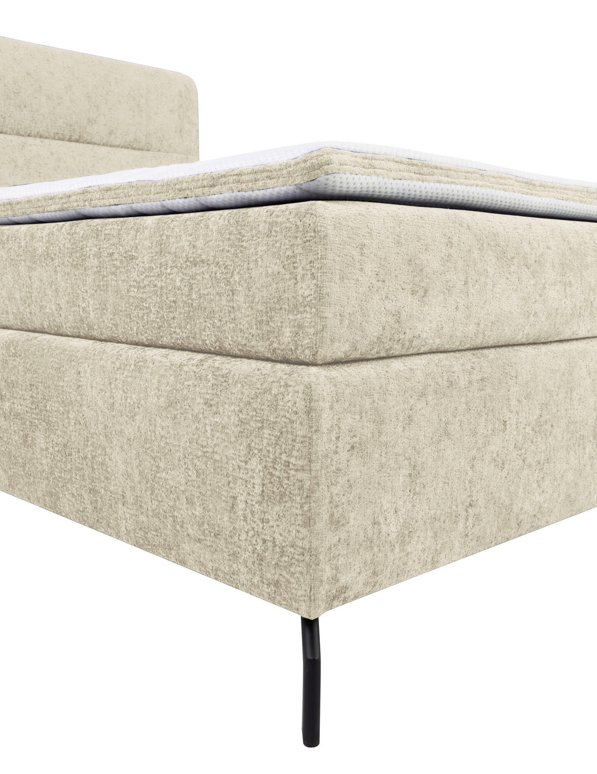 BOXSPRINGBETT 160/200 cm  in Champagner  - Champagner/Schwarz, Design, Textil/Metall (160/200cm) - Esposa