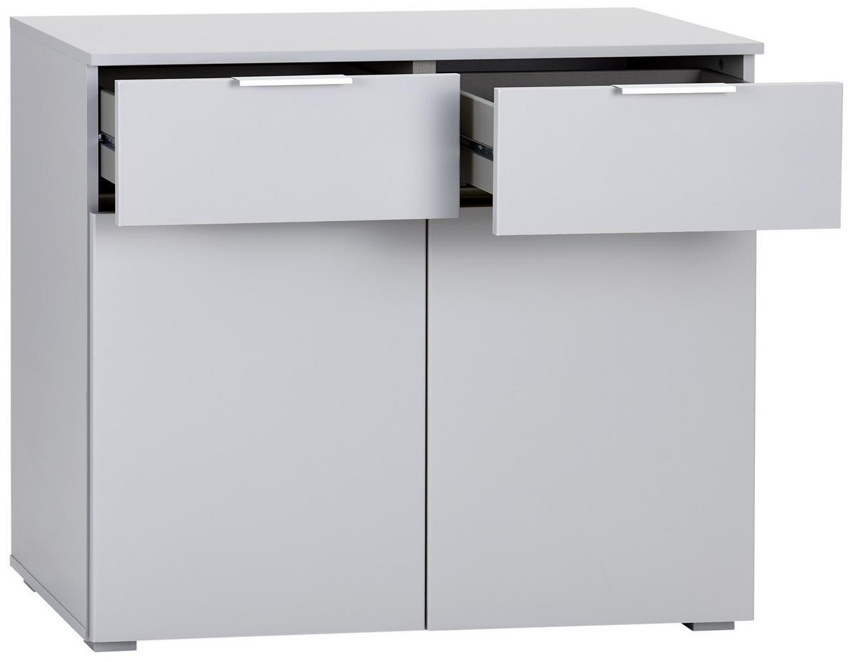 BYRÅ 93/81/42 cm  - ljusgrå/aluminiumfärg, Modern, trämaterial (93/81/42cm) - Rauch Möbel